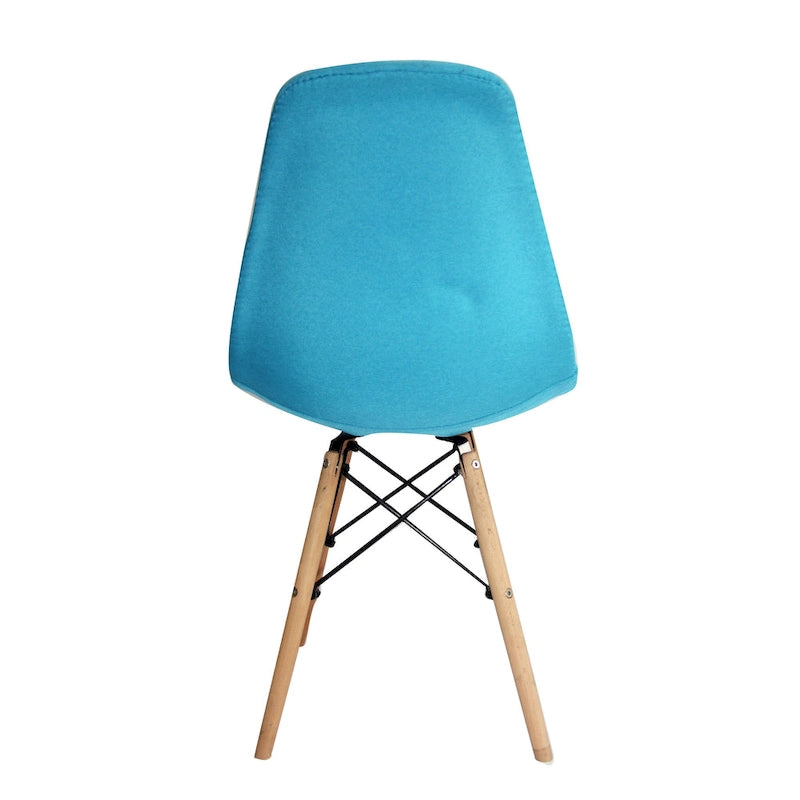 Chaise de salle à manger sans accoudoirs, en tissu gris/bleu, 1 place