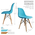Chaise de salle à manger sans accoudoirs, en tissu gris/bleu, 1 place