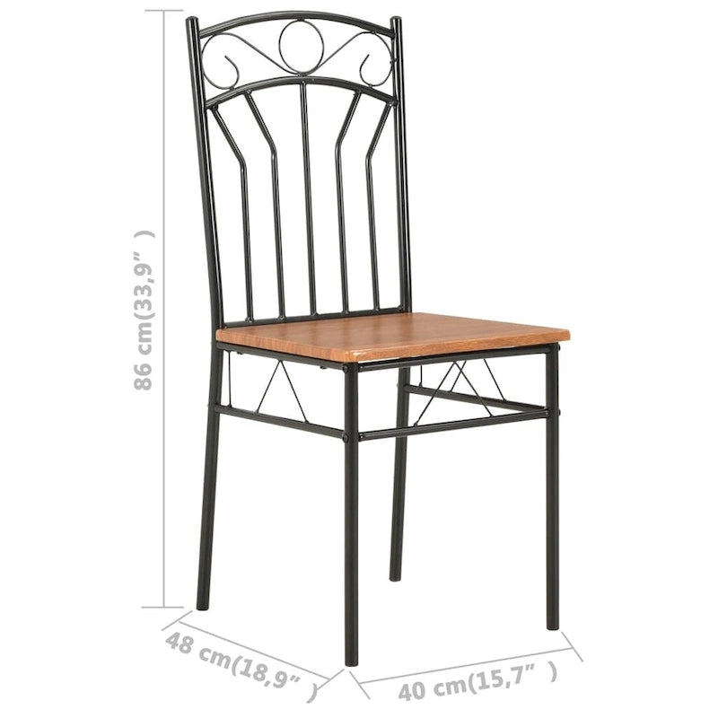 vidaXL Chaises de salle à manger 2 pcs MDF marron