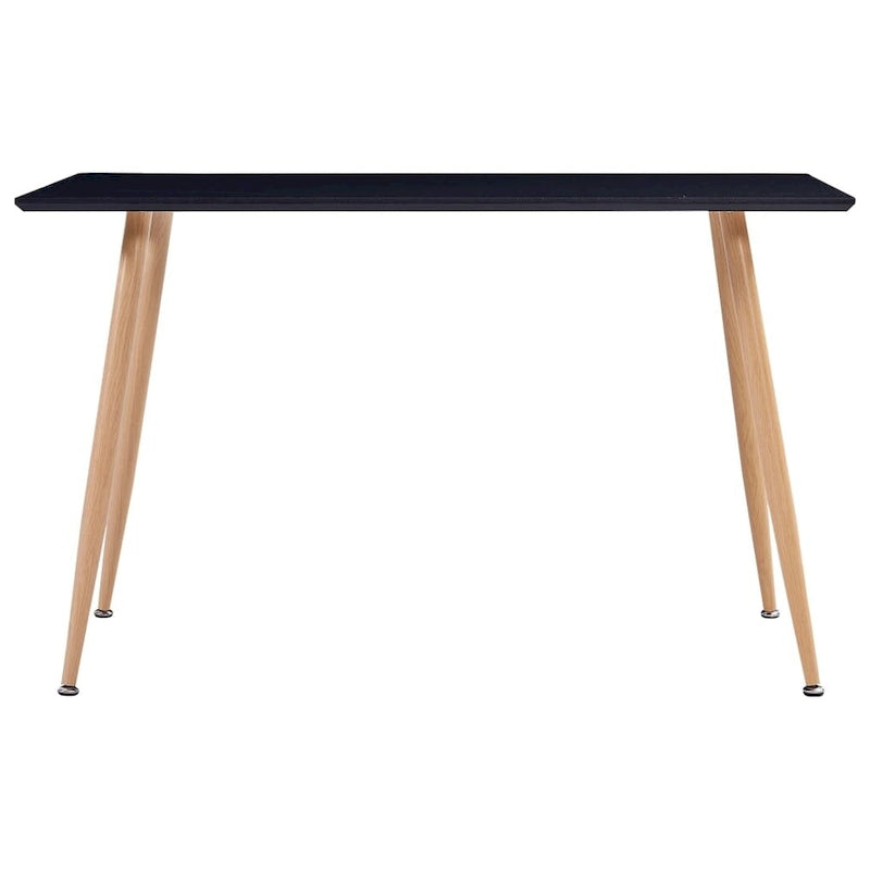 Table de salle à manger Black & Oak 6 personnes, plateau MDF avec pieds en acier