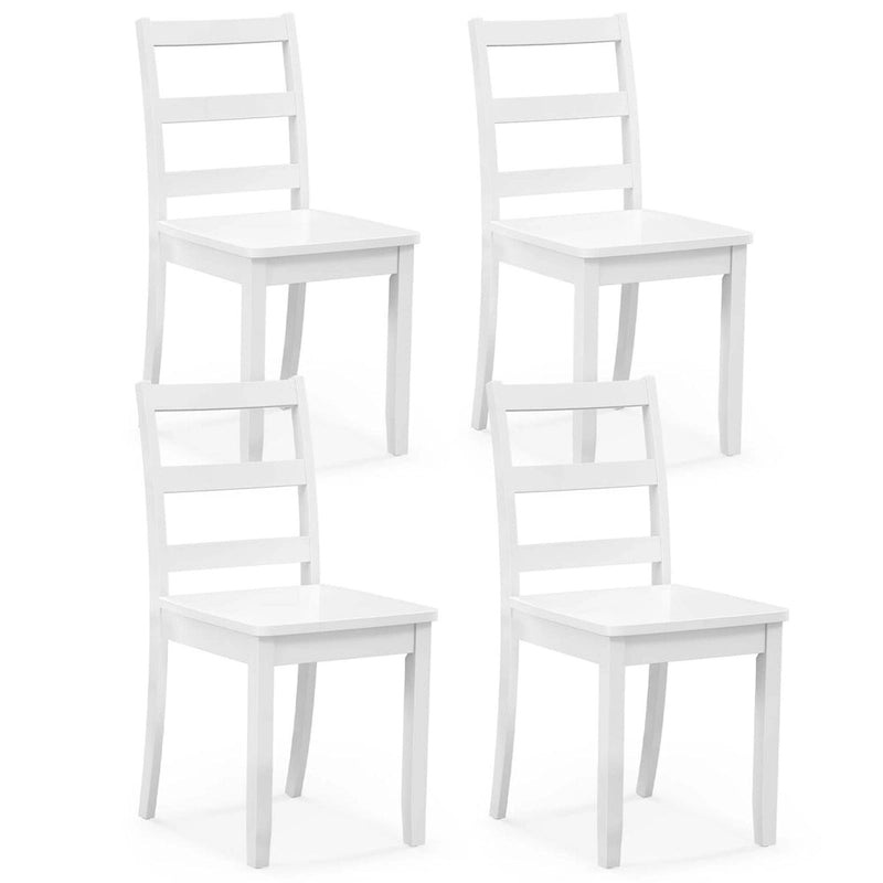 Costway Ensemble de salle à manger 5 pièces Table rectangulaire moderne et 4 chaises en bois d'hévéa