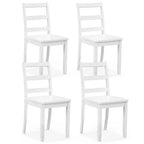 Costway Ensemble de salle à manger 5 pièces Table rectangulaire moderne et 4 chaises en bois d'hévéa
