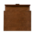 Table de chevet à 2 tiroirs marron avec poignées en bronze