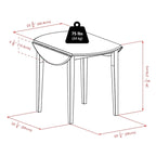 Table à rabats 3 pièces avec chaises à dossier ajouré en forme de serrure, Noyer