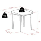 Table à rabats 3 pièces avec chaises à dossier ajouré en forme de serrure, Noyer
