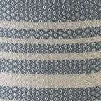 20 poufs ronds rayés bleus et blancs
