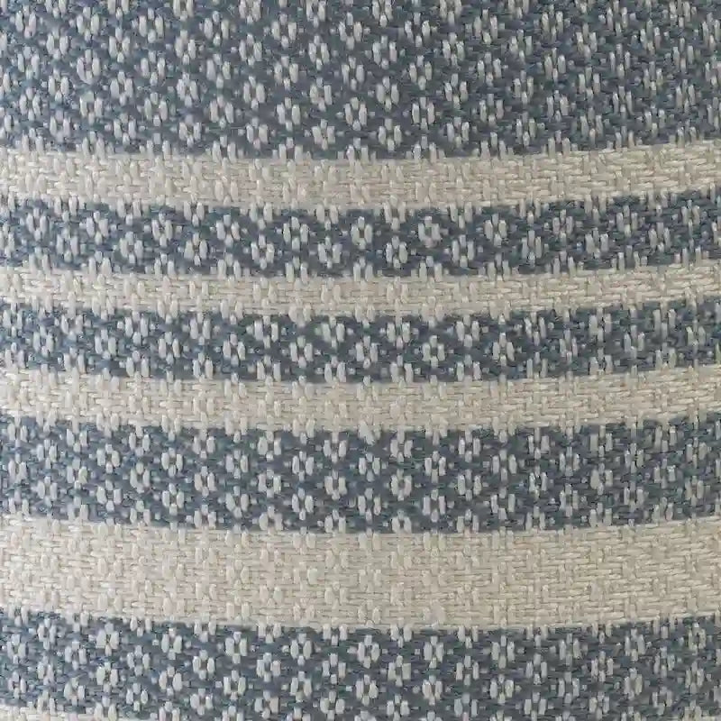 20 poufs ronds rayés bleus et blancs