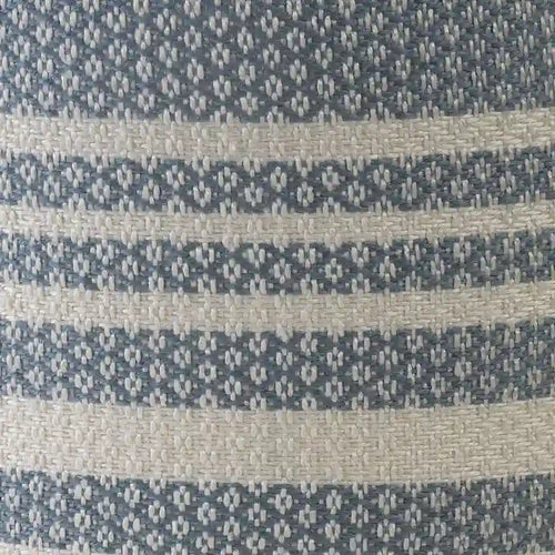 20 poufs ronds rayés bleus et blancs
