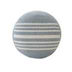 20 poufs ronds rayés bleus et blancs