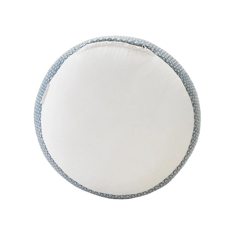 20 poufs ronds rayés bleus et blancs