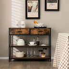 Console d'entrée Costway, table d'appoint pour canapé avec tiroirs pliables en tissu
