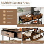 Console d'entrée Costway, table d'appoint pour canapé avec tiroirs pliables en tissu