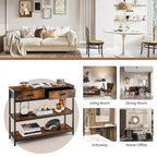 Console d'entrée Costway, table d'appoint pour canapé avec tiroirs pliables en tissu
