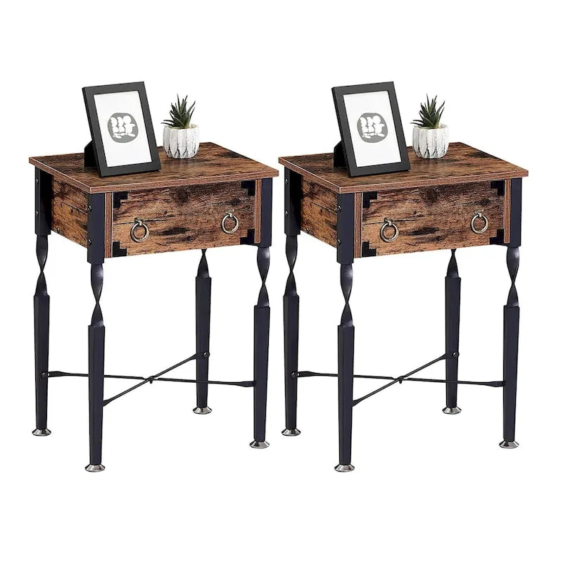 Tables de chevet Taomika, table basse, ensembles de tables basses modernes, marron rustique, lot de 1/2/3