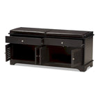 Banc de rangement pour chaussures à 2 tiroirs en bois marron foncé Leo, style moderne et contemporain – 52,5 cm de haut x 120,5 cm de large x 39,7 cm de profondeur