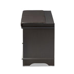 Banc de rangement pour chaussures à 2 tiroirs en bois marron foncé Leo, style moderne et contemporain – 52,5 cm de haut x 120,5 cm de large x 39,7 cm de profondeur