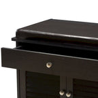 Banc de rangement pour chaussures à 2 tiroirs en bois marron foncé Leo, style moderne et contemporain – 52,5 cm de haut x 120,5 cm de large x 39,7 cm de profondeur