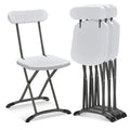 Gymax Lot de 4 chaises pliantes avec pieds incurvés en métal, assise large et ergonomique