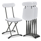Gymax Lot de 4 chaises pliantes avec pieds incurvés en métal, assise large et ergonomique
