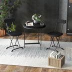 Gymax Lot de 4 chaises pliantes avec pieds incurvés en métal, assise large et ergonomique