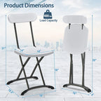 Gymax Lot de 4 chaises pliantes avec pieds incurvés en métal, assise large et ergonomique