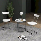 Gymax Lot de 4 chaises pliantes avec pieds incurvés en métal, assise large et ergonomique