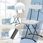 Gymax Lot de 4 chaises pliantes avec pieds incurvés en métal, assise large et ergonomique