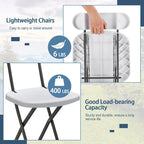Gymax Lot de 4 chaises pliantes avec pieds incurvés en métal, assise large et ergonomique