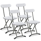 Gymax Lot de 4 chaises pliantes avec pieds incurvés en métal, assise large et ergonomique