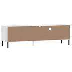 vidaXL Meuble TV Meuble console TV avec pieds en métal Bois de pin massif OSLO - 158 x 40 x 46,5 cm