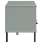 vidaXL Meuble TV Meuble console TV avec pieds en métal Bois de pin massif OSLO - 158 x 40 x 46,5 cm