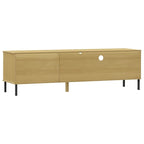 vidaXL Meuble TV Meuble console TV avec pieds en métal Bois de pin massif OSLO - 158 x 40 x 46,5 cm