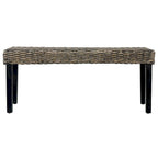 vidaXL Banc 43,3" Noir Rotin Kubu Naturel et Bois de Mangue Massif