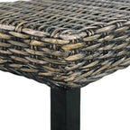 vidaXL Banc 43,3" Noir Rotin Kubu Naturel et Bois de Mangue Massif