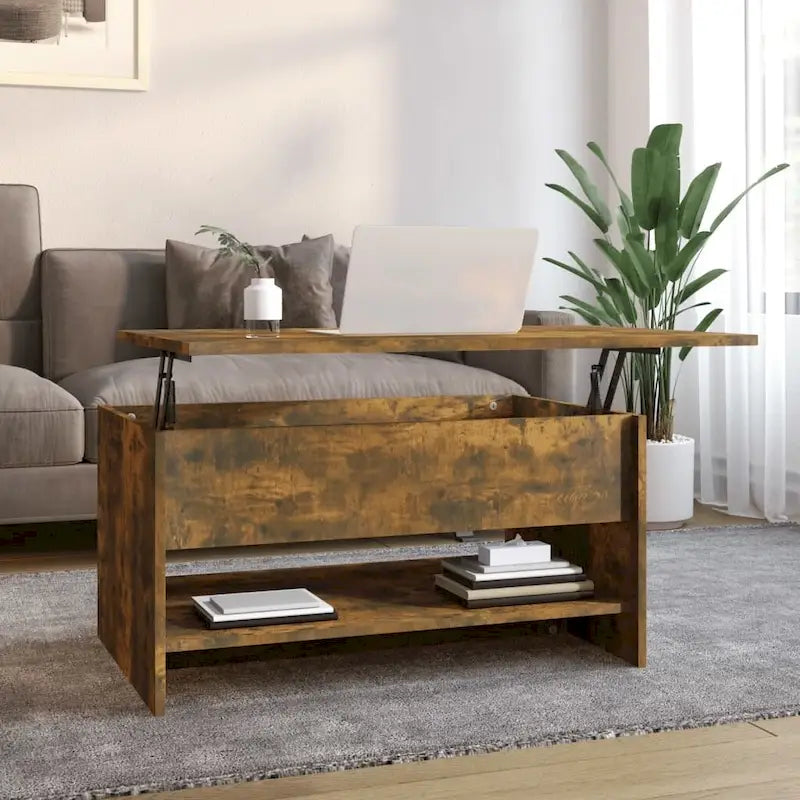 vidaXL Table Basse Relevable Table d'appoint Table d'appoint pour Canapé Bois d'ingénierie - 80 x 50 x 42,5 cm