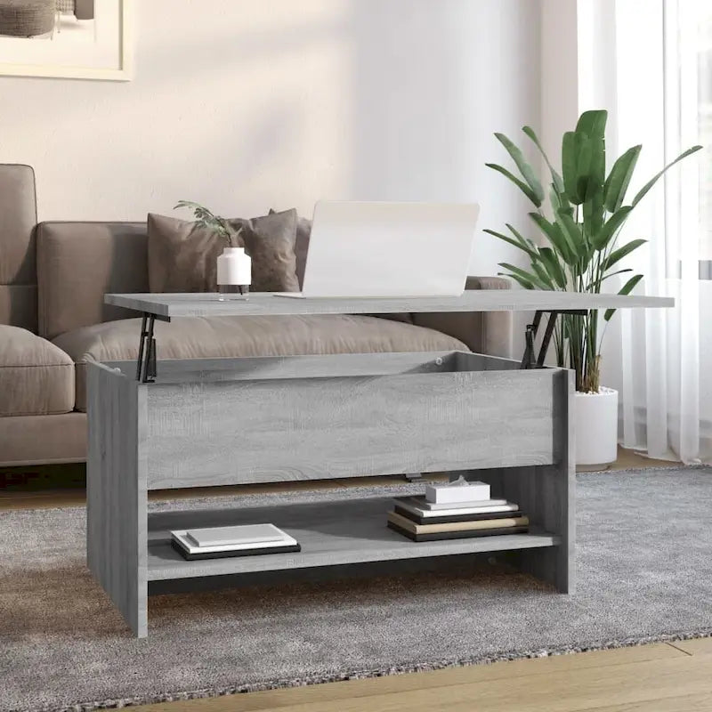 vidaXL Table Basse Relevable Table d'appoint Table d'appoint pour Canapé Bois d'ingénierie - 80 x 50 x 42,5 cm
