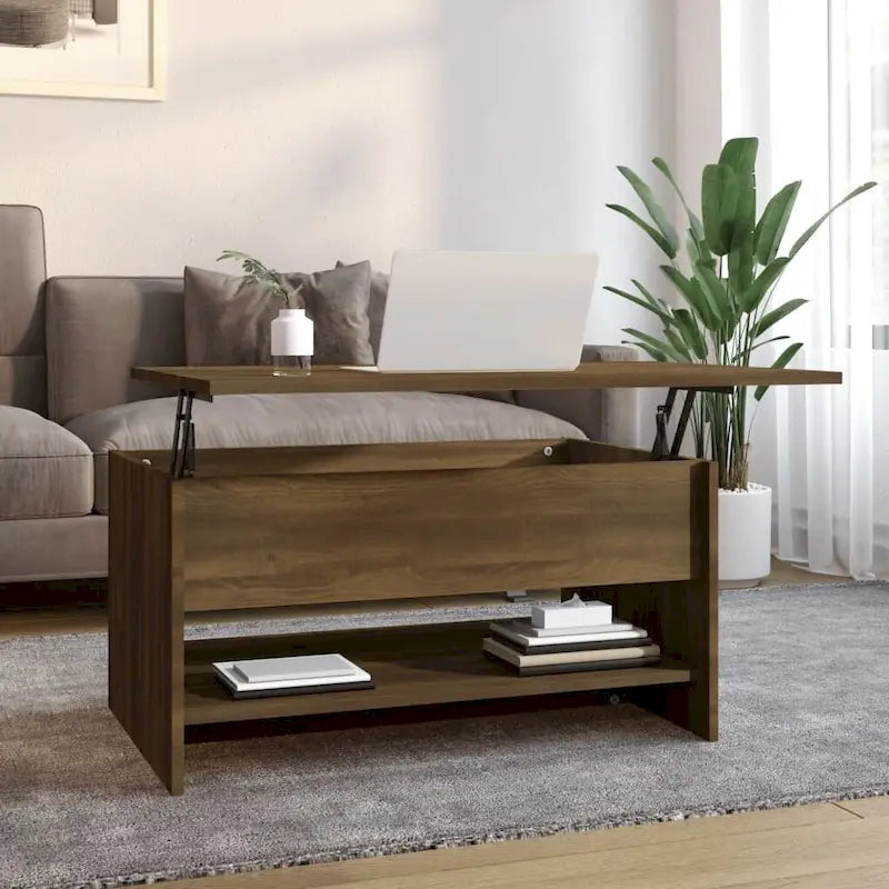 vidaXL Table Basse Relevable Table d'appoint Table d'appoint pour Canapé Bois d'ingénierie - 80 x 50 x 42,5 cm