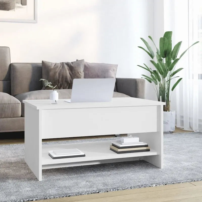 vidaXL Table Basse Relevable Table d'appoint Table d'appoint pour Canapé Bois d'ingénierie - 80 x 50 x 42,5 cm