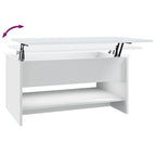 vidaXL Table Basse Relevable Table d'appoint Table d'appoint pour Canapé Bois d'ingénierie - 80 x 50 x 42,5 cm