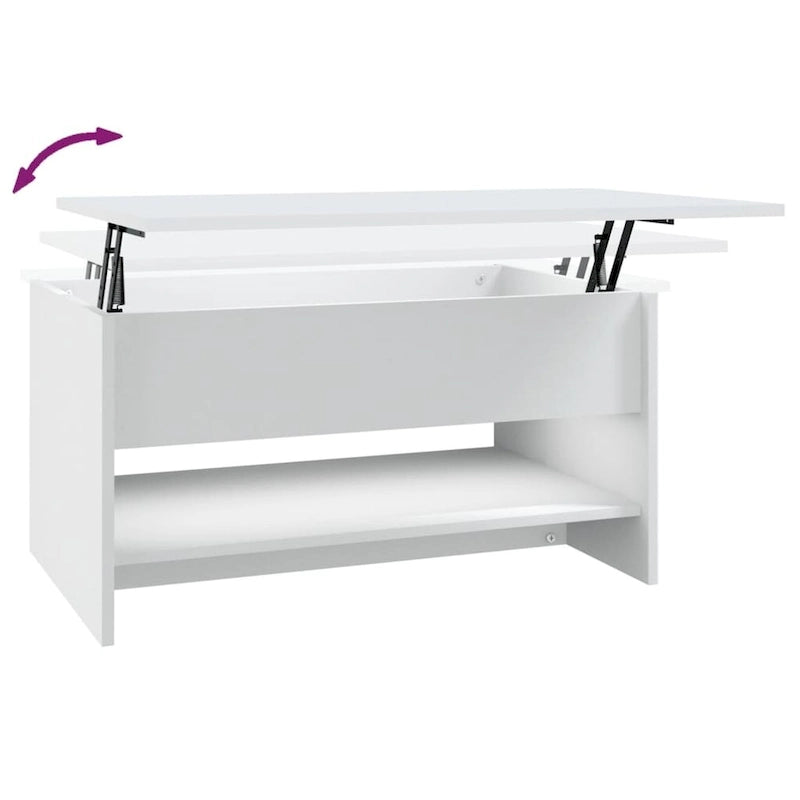 vidaXL Table Basse Relevable Table d'appoint Table d'appoint pour Canapé Bois d'ingénierie - 80 x 50 x 42,5 cm