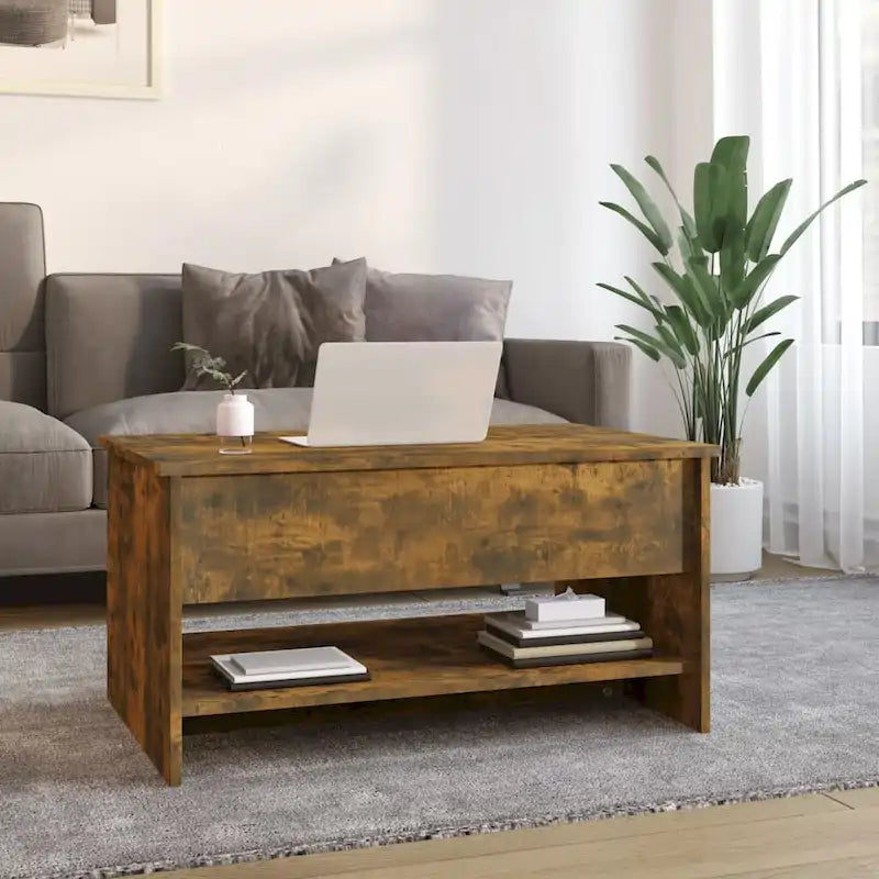 vidaXL Table Basse Relevable Table d'appoint Table d'appoint pour Canapé Bois d'ingénierie - 80 x 50 x 42,5 cm