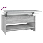 vidaXL Table Basse Relevable Table d'appoint Table d'appoint pour Canapé Bois d'ingénierie - 80 x 50 x 42,5 cm