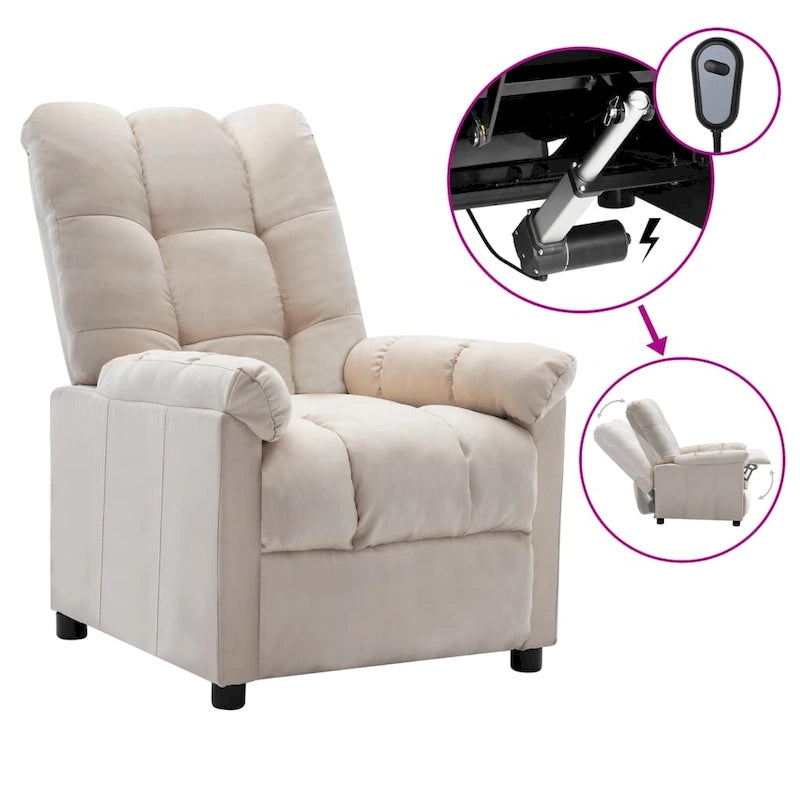 Fauteuil inclinable vidaXL, fauteuil inclinable de loisirs confortable pour home cinéma, en tissu - 29,1 x 38,9 x 40,1