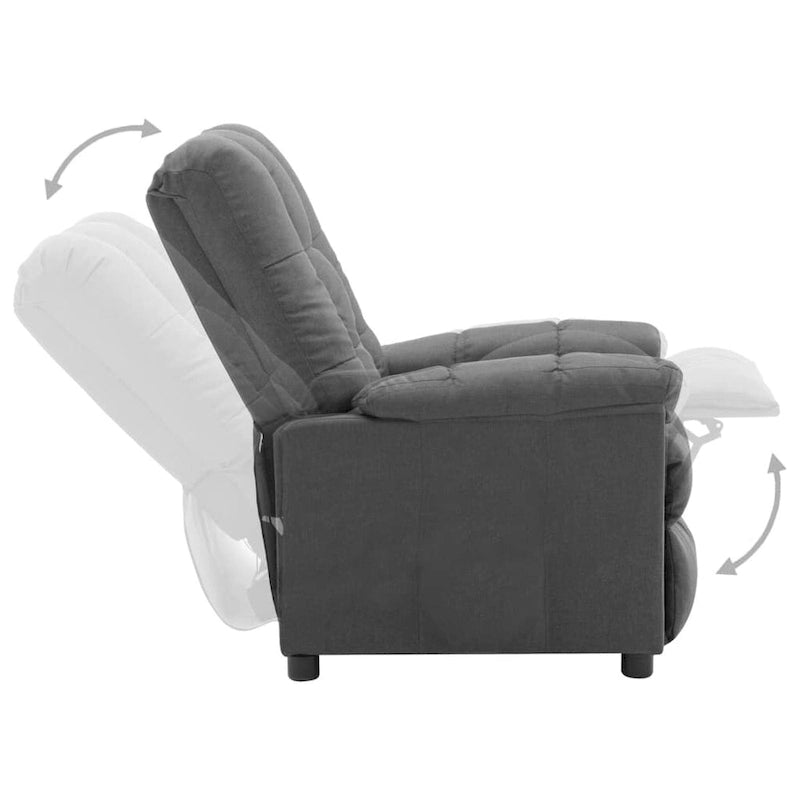 Fauteuil inclinable vidaXL, fauteuil inclinable de loisirs confortable pour home cinéma, en tissu - 29,1 x 38,9 x 40,1