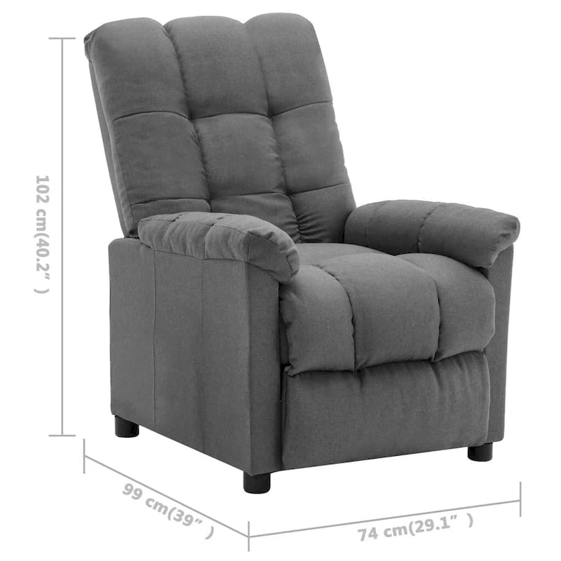 Fauteuil inclinable vidaXL, fauteuil inclinable de loisirs confortable pour home cinéma, en tissu - 29,1 x 38,9 x 40,1
