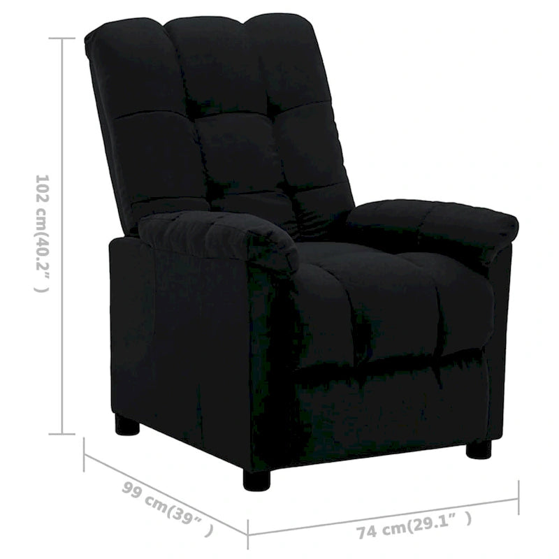 Fauteuil inclinable vidaXL, fauteuil inclinable de loisirs confortable pour home cinéma, en tissu - 29,1 x 38,9 x 40,1