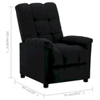 Fauteuil inclinable vidaXL, fauteuil inclinable de loisirs confortable pour home cinéma, en tissu - 29,1 x 38,9 x 40,1