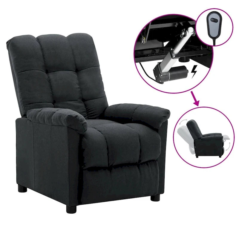 Fauteuil inclinable vidaXL, fauteuil inclinable de loisirs confortable pour home cinéma, en tissu - 29,1 x 38,9 x 40,1