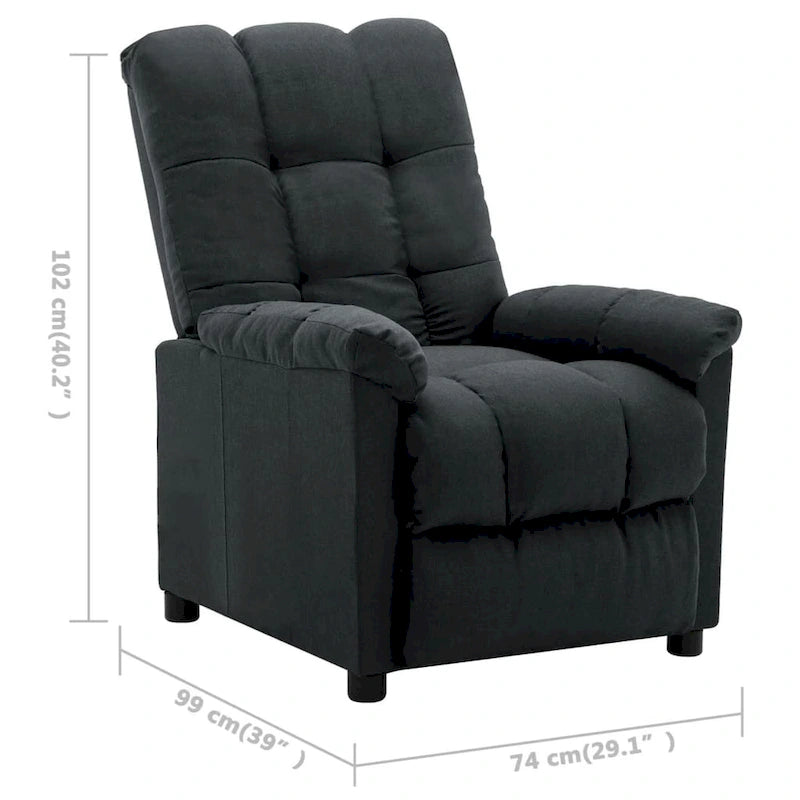 Fauteuil inclinable vidaXL, fauteuil inclinable de loisirs confortable pour home cinéma, en tissu - 29,1 x 38,9 x 40,1