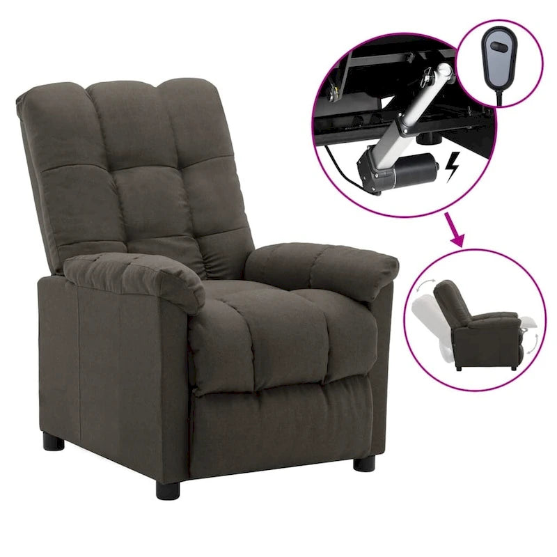 Fauteuil inclinable vidaXL, fauteuil inclinable de loisirs confortable pour home cinéma, en tissu - 29,1 x 38,9 x 40,1